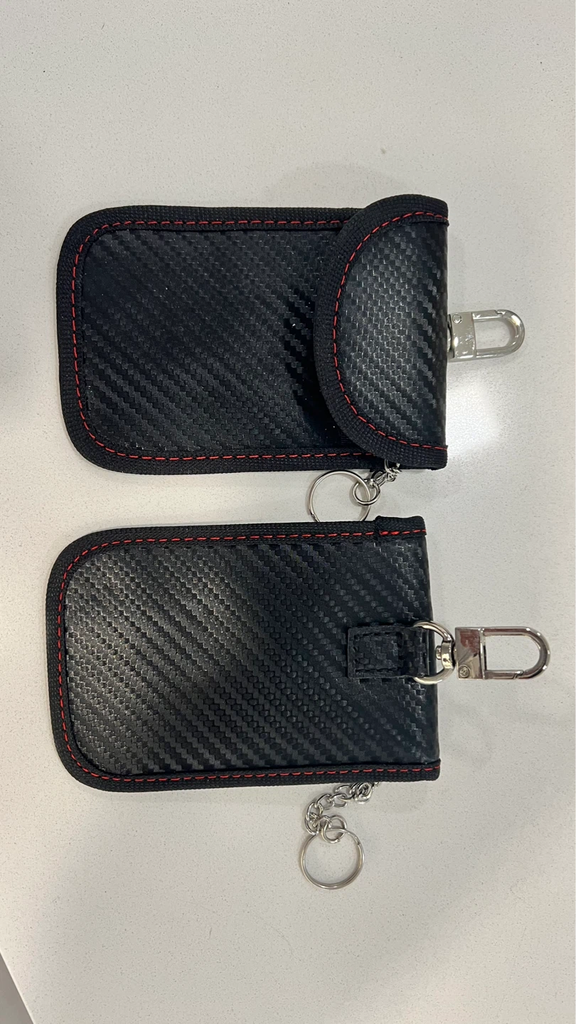 2 x Carbon Fiber Car Key Fob Holder Pouch
