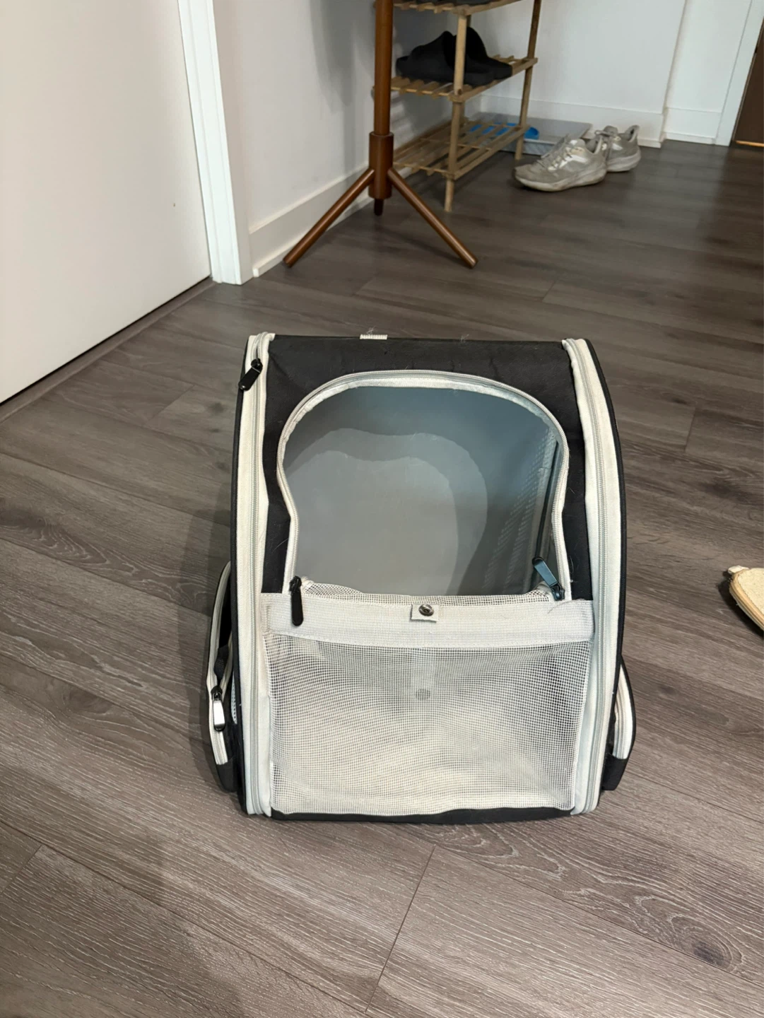 Black and Grey Pet Carrier Backpack - Cats or dogs