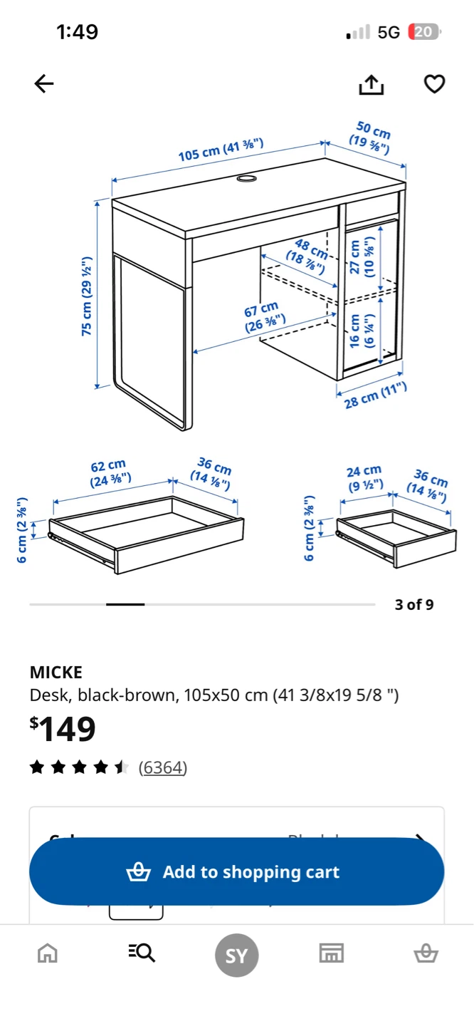 IKEA MICKE Desk - Black-Brown - photo 2