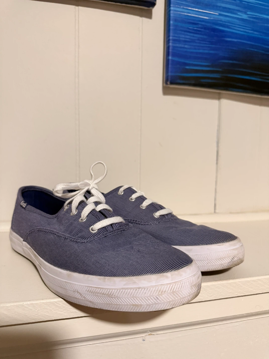 Keds Champion Canvas Sneakers - Navy Blue Pinstripe - photo 2