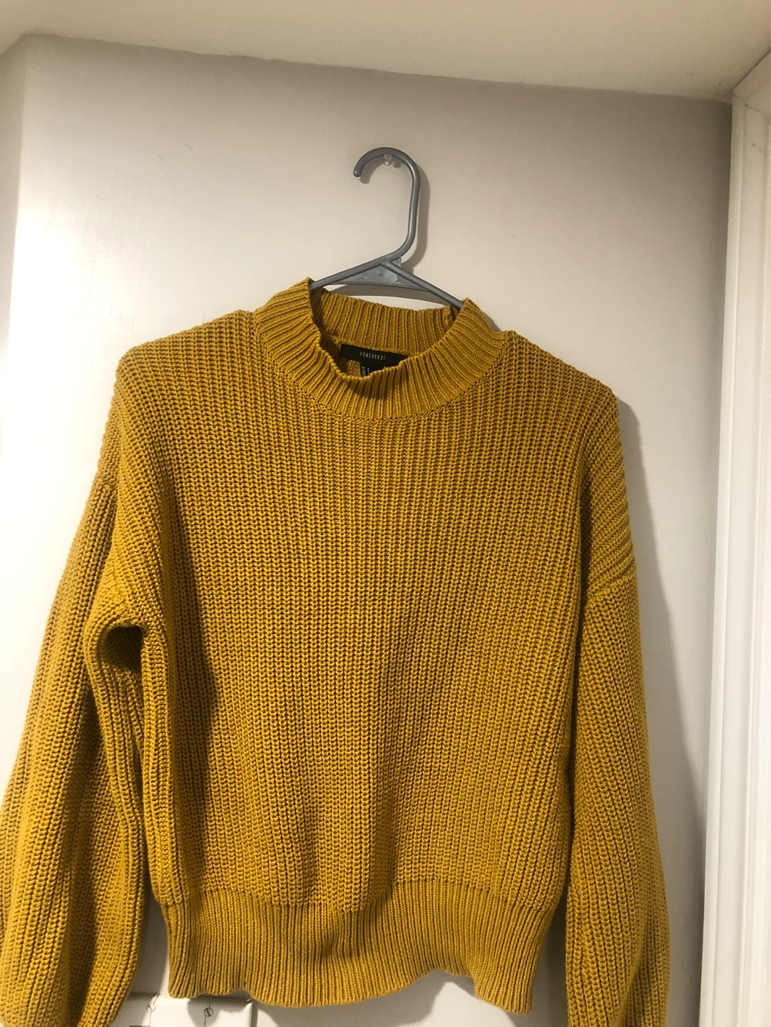 Forever 21 Mustard Yellow Ribbed Mock Neck Sweater - Size S - photo 5