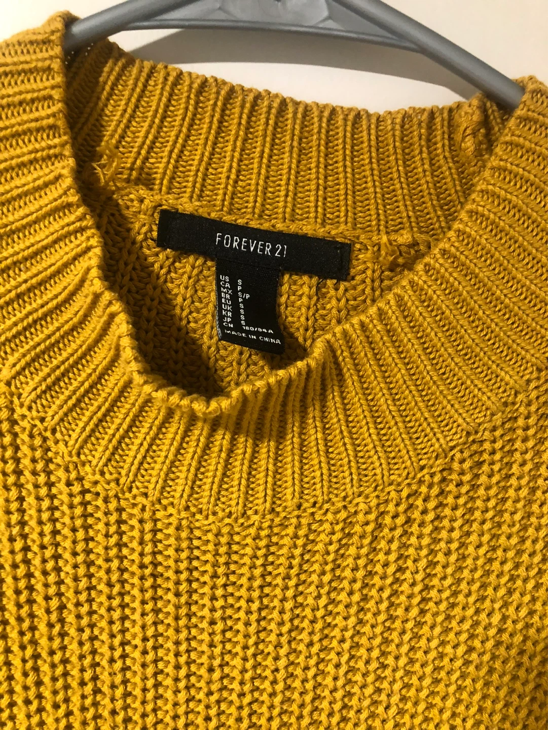 Forever 21 Mustard Yellow Ribbed Mock Neck Sweater - Size S - photo 2