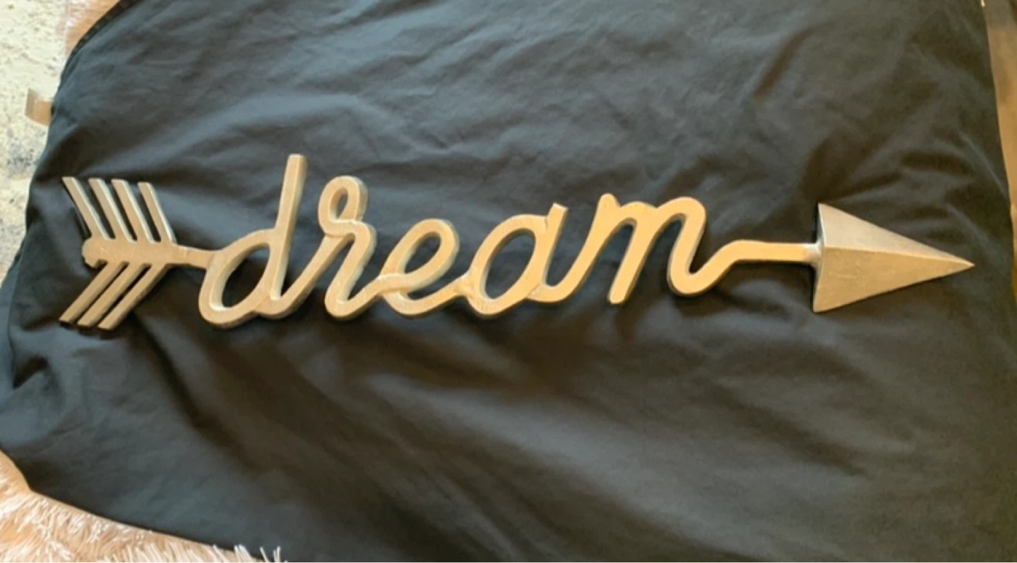 “DREAM” Silver Metal Wall Decor