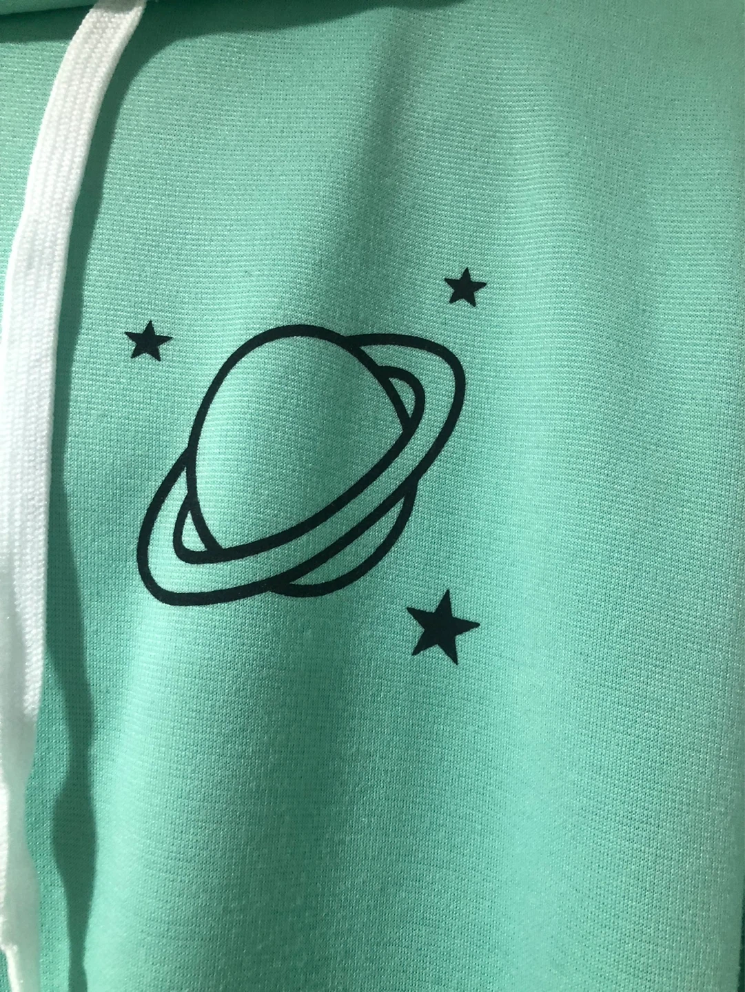 Mint Green Hoodie with Planet Graphic - XL - photo 4