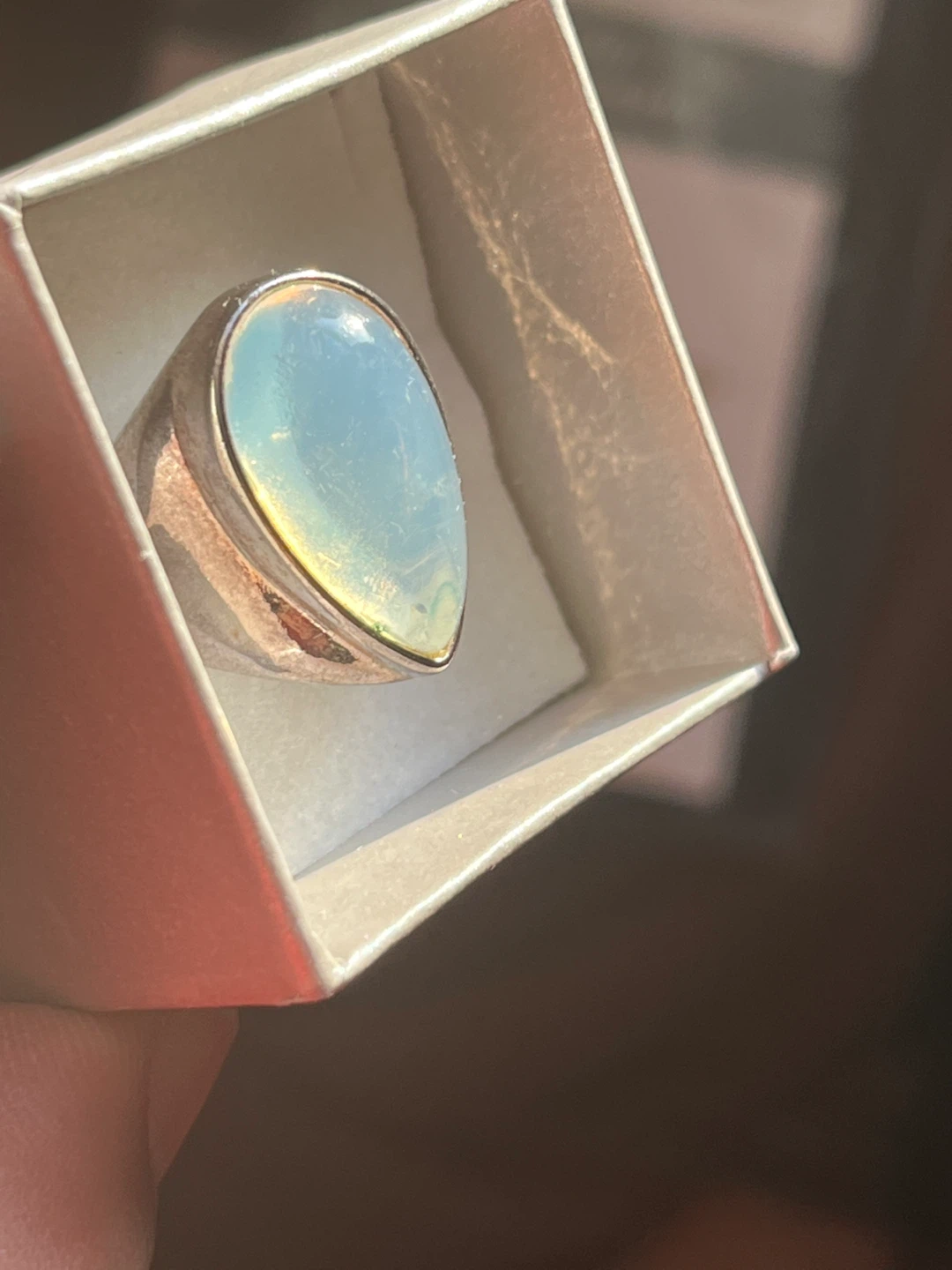 Opalite Stone Ring in Silver Tone - photo 5