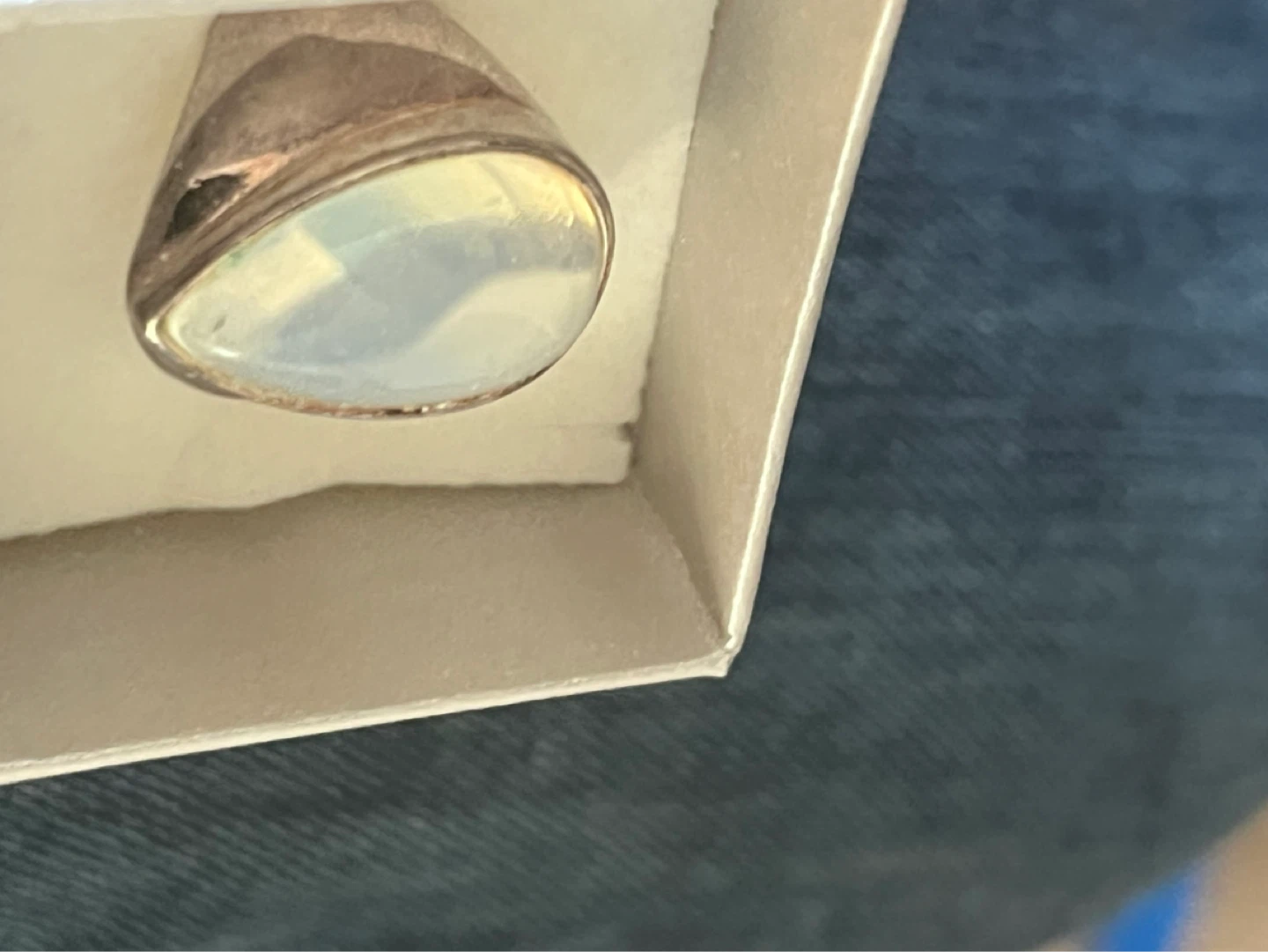 Opalite Stone Ring in Silver Tone - photo 4