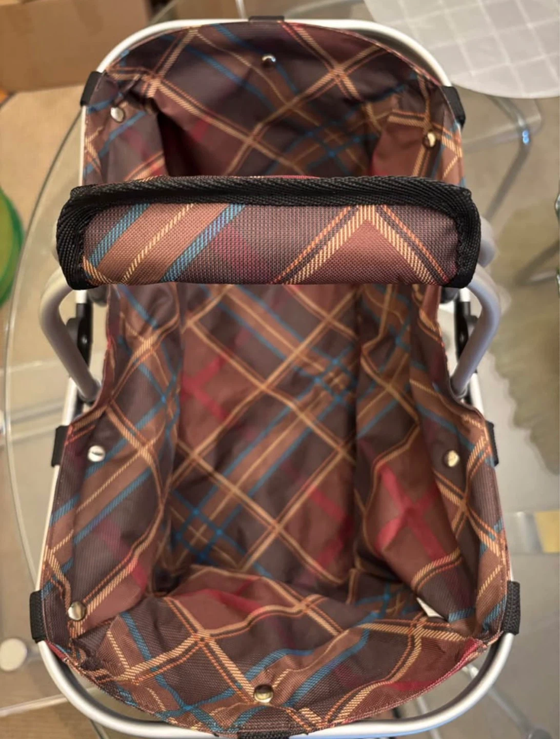 Tartan Shopping Basket with Collapsible Frame - photo 2