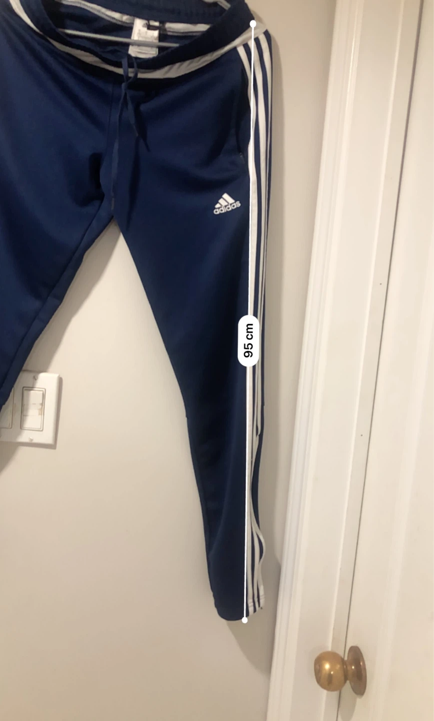 Adidas Track Pants Navy Blue White Stripes - photo 2