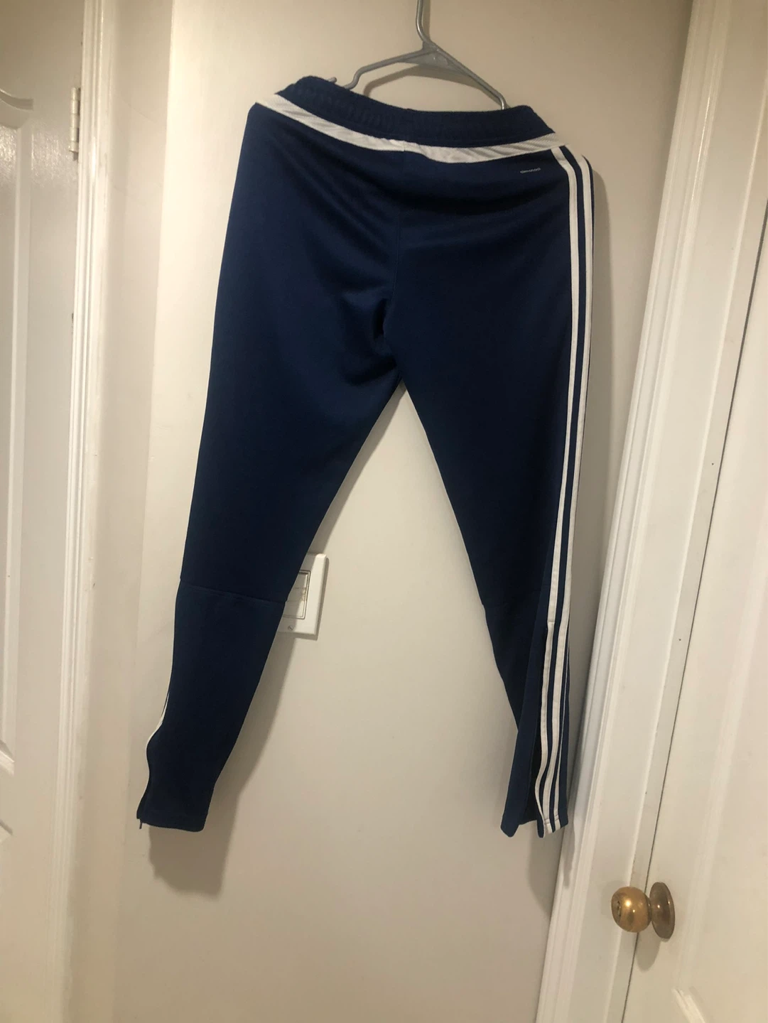 Adidas Track Pants Navy Blue White Stripes - photo 4