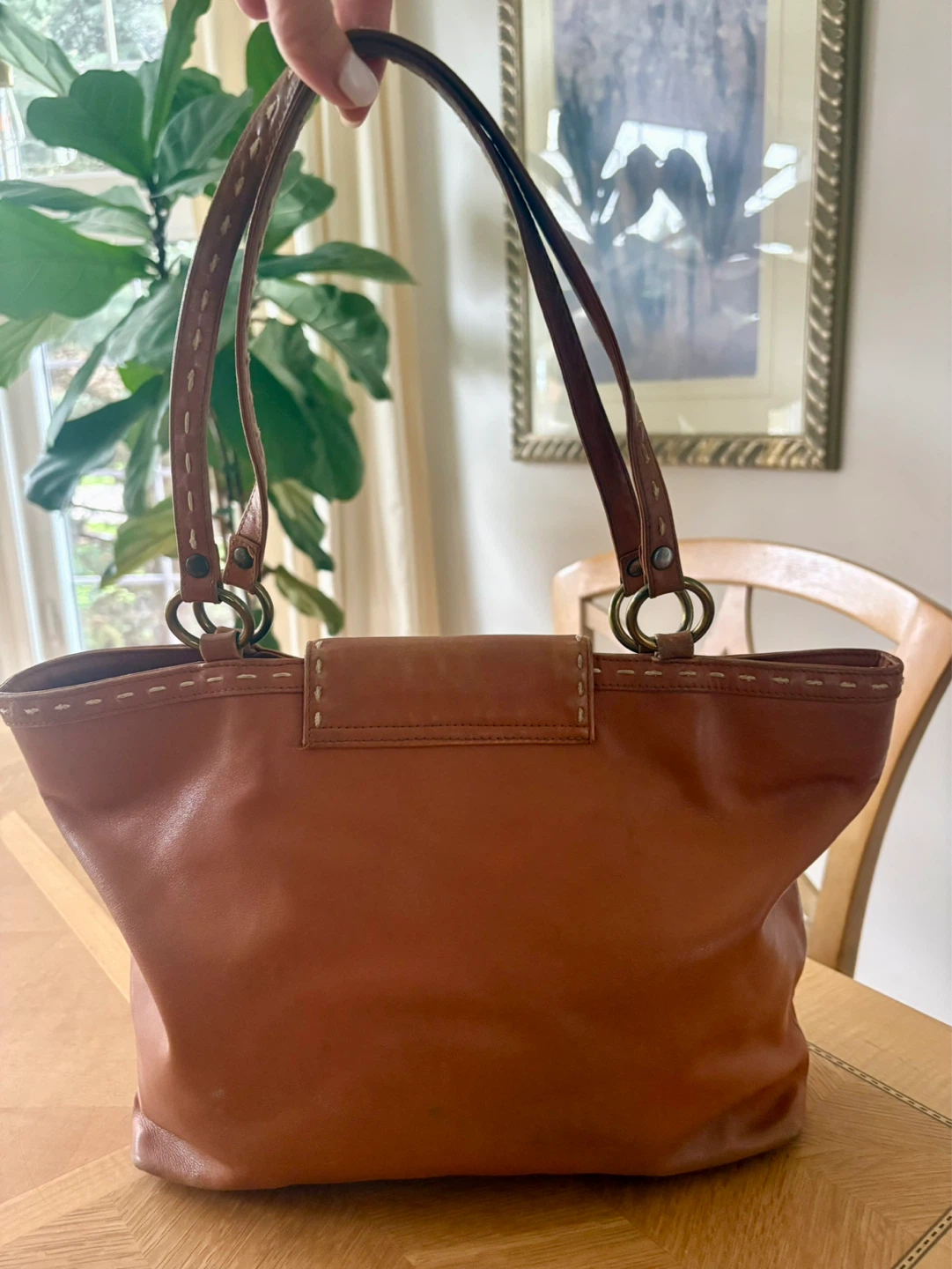 Isabella Fiore - Brown Leather Floral Beaded Purse - photo 3