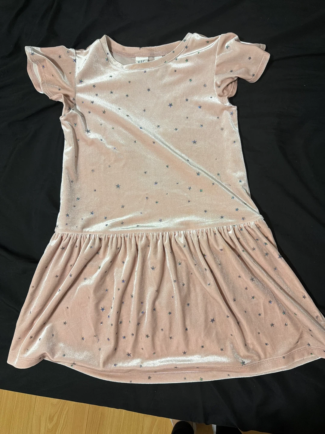 GAP Kids Pink Star Print Velvet Dress - Size SP