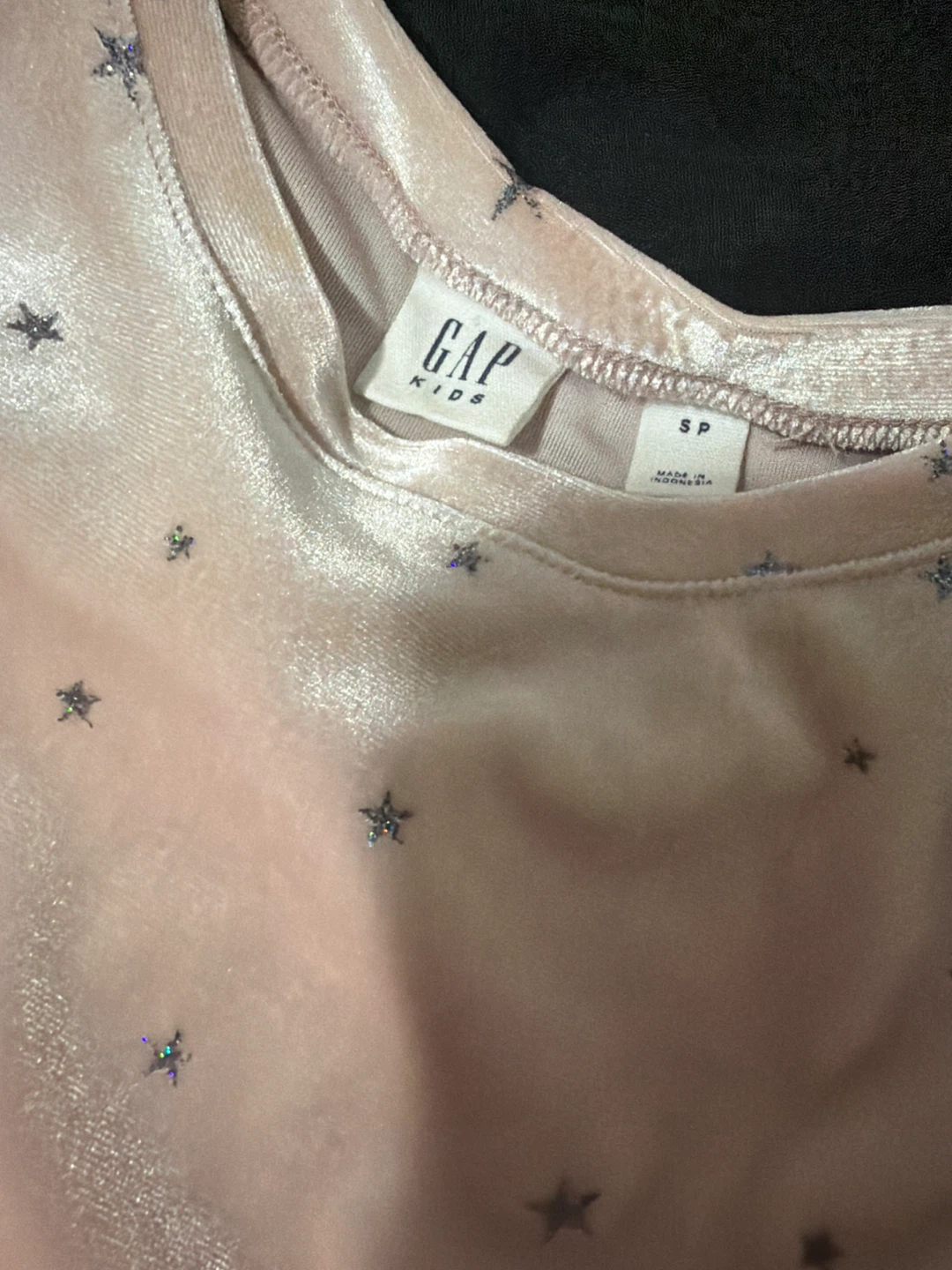 GAP Kids Pink Star Print Velvet Dress - Size SP - photo 2
