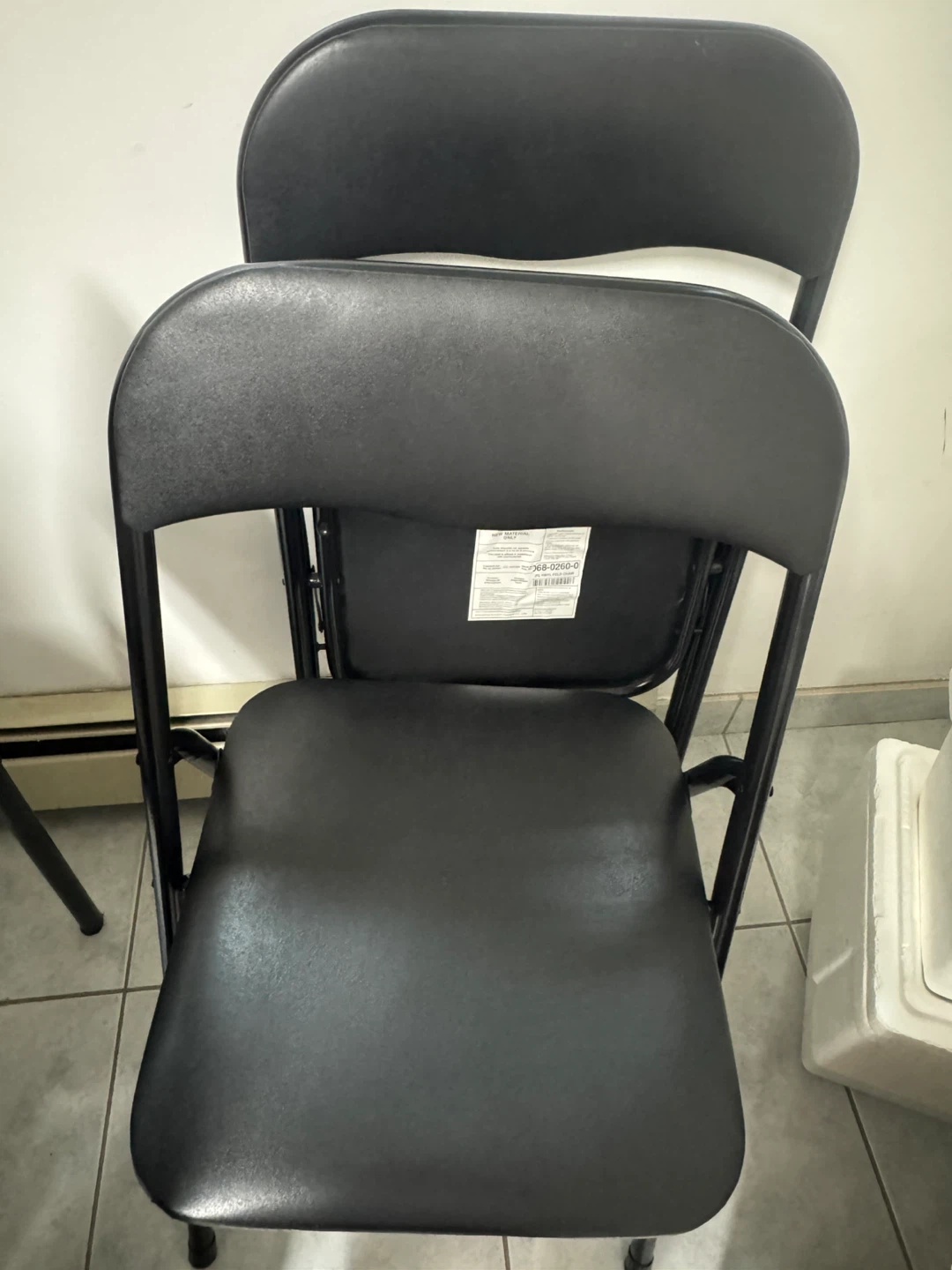 Set of 2 Black Folding Chairs - photo 2