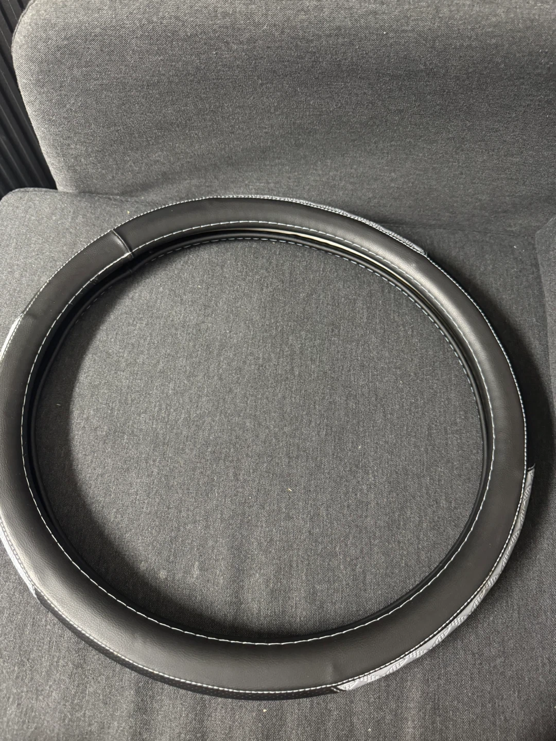 Black and Grey Steering Wheel Cover - photo 2