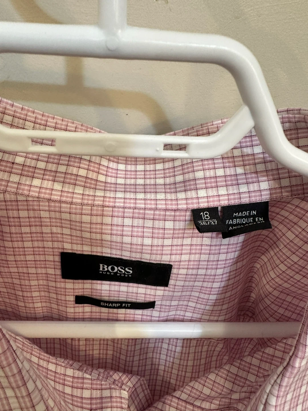 BOSS Hugo Boss Pink Check Dress Shirt - Size 18 - photo 3