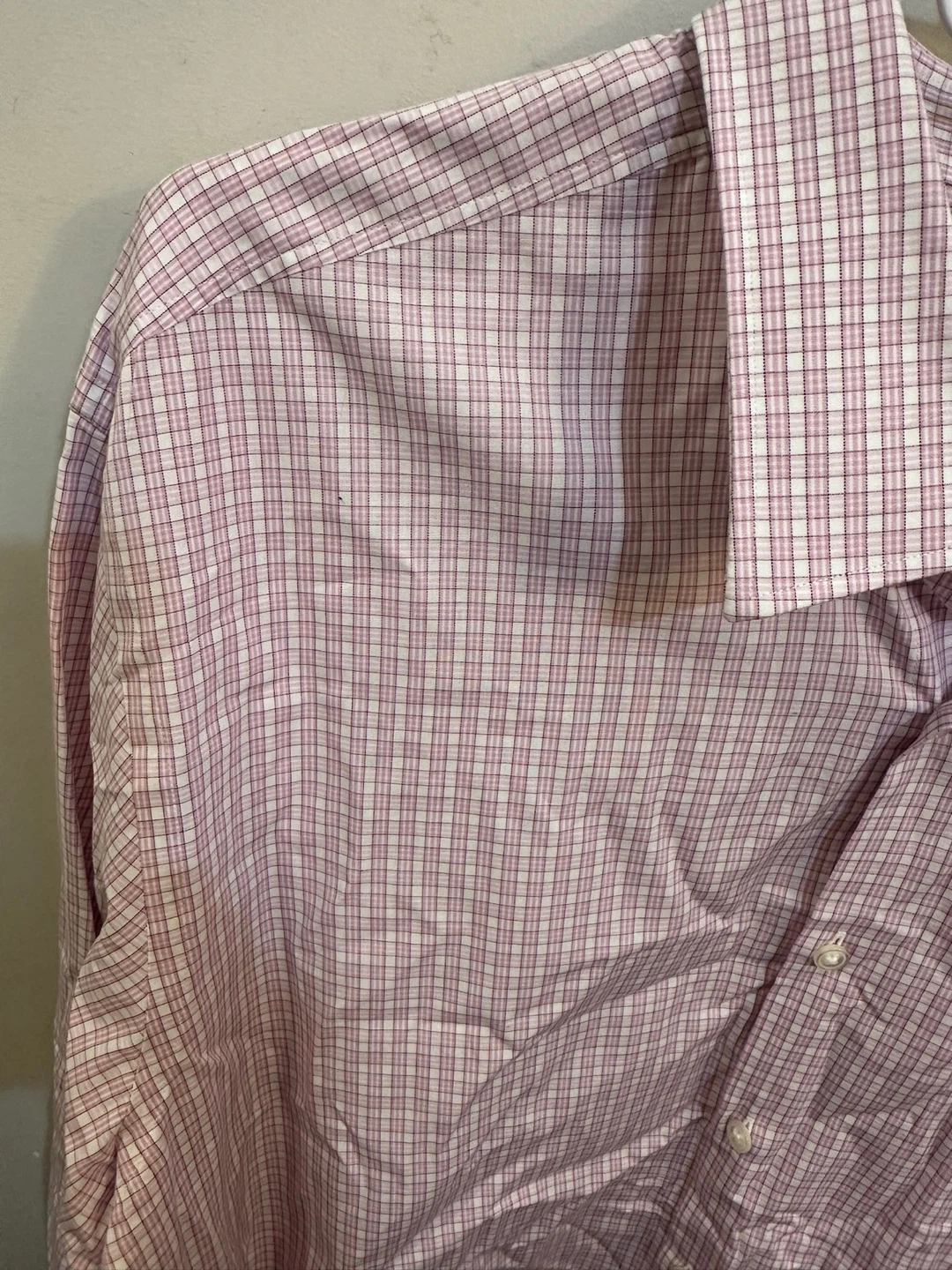 BOSS Hugo Boss Pink Check Dress Shirt - Size 18 - photo 2