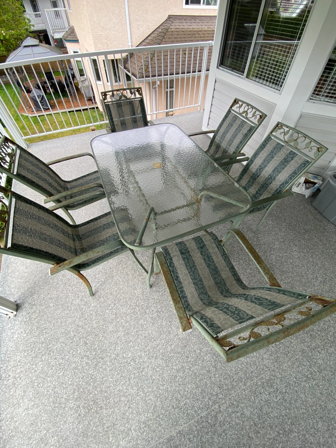 Glass Top Patio Dining Set with 6 Chairs - photo 3