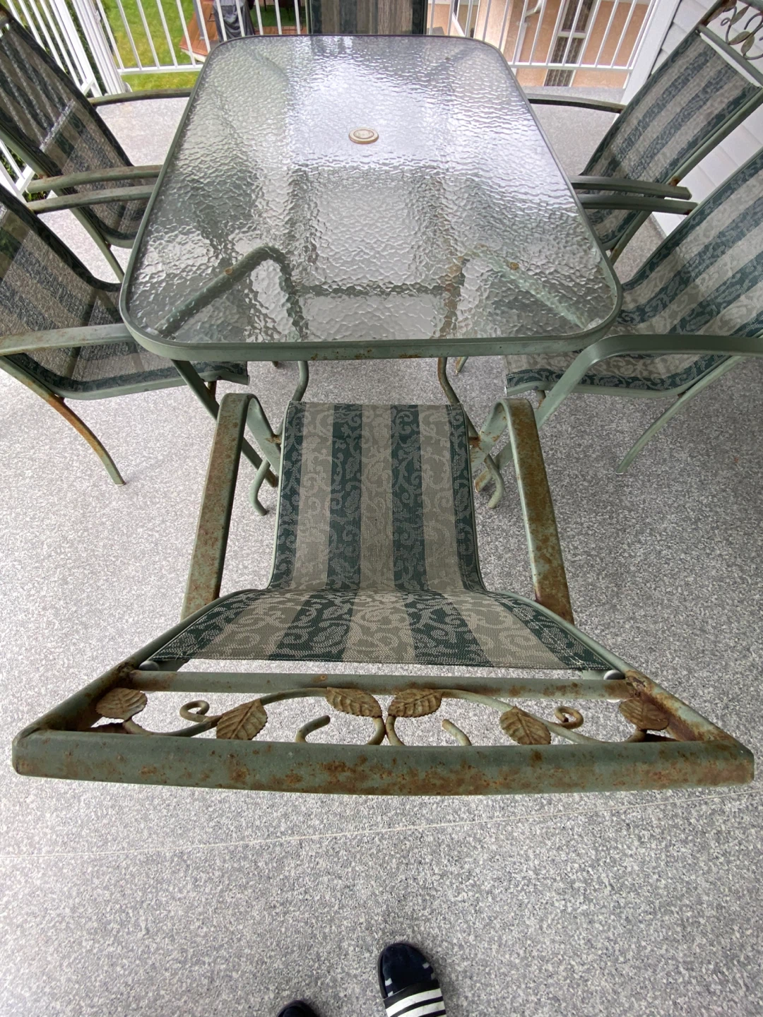 Glass Top Patio Dining Set with 6 Chairs - photo 4