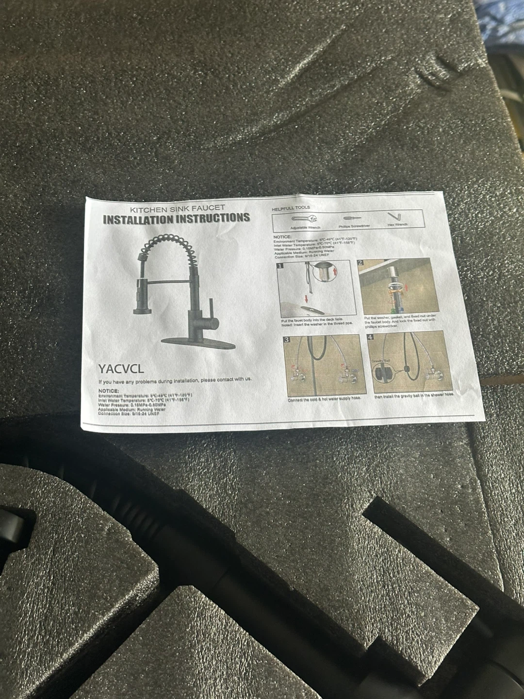 Black Kitchen Sink Faucet with Pull-Down Sprayer - photo 2