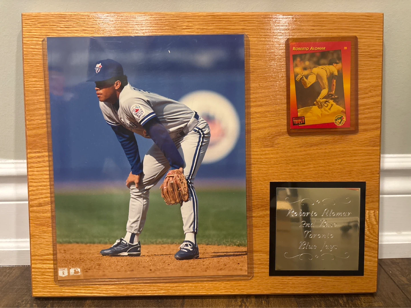 Roberto Alomar Toronto Blue Js Plaque w/  Baseball Card