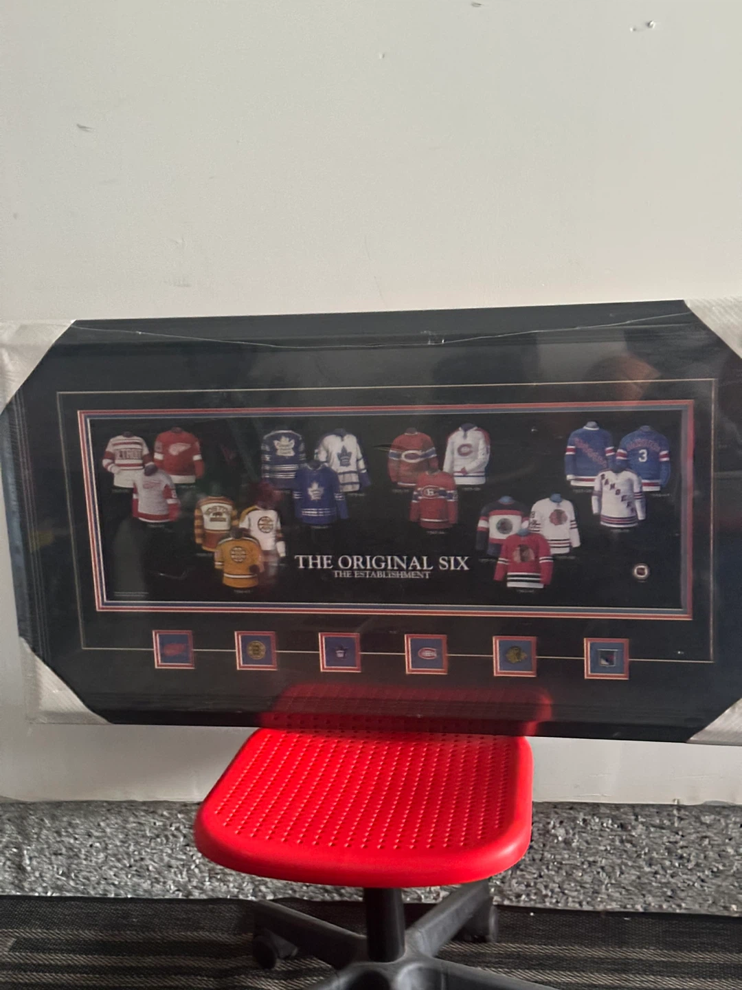 The Original Six Hockey Jerseys Framed Art