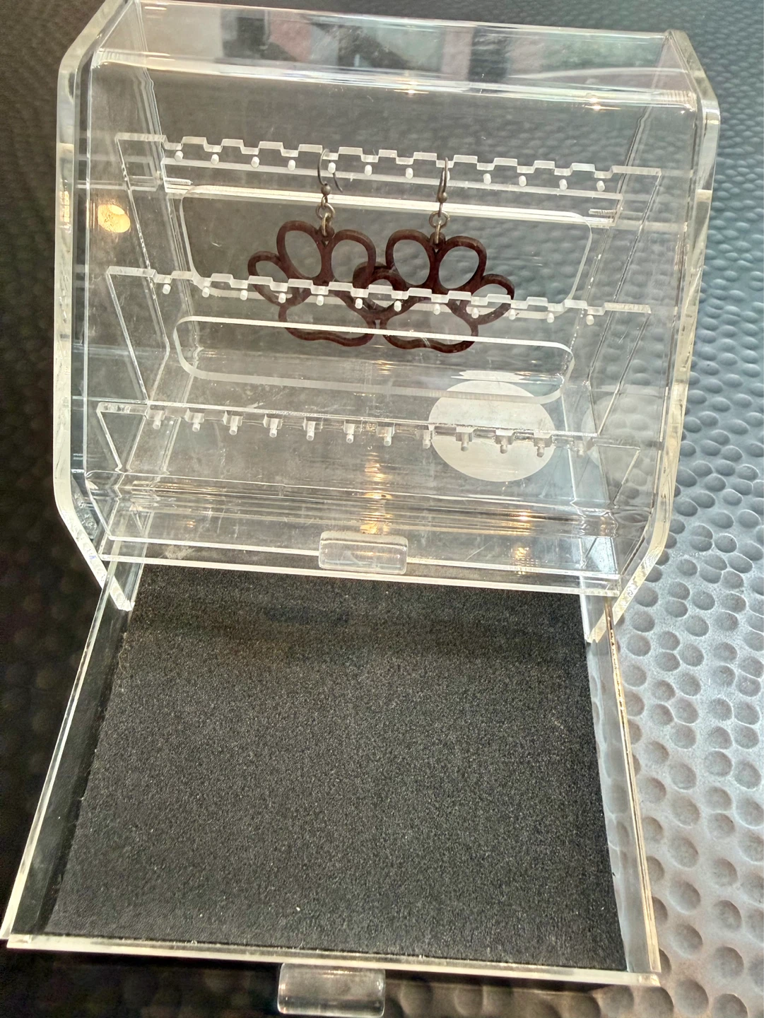 Clear Acrylic Earring Organizer w/ Drawer - photo 2