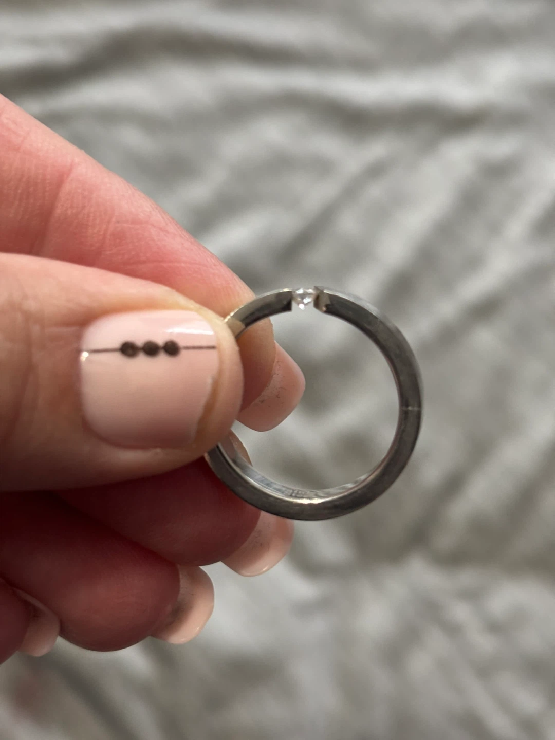 Stainless Steel Ring with CZ Accent - photo 3