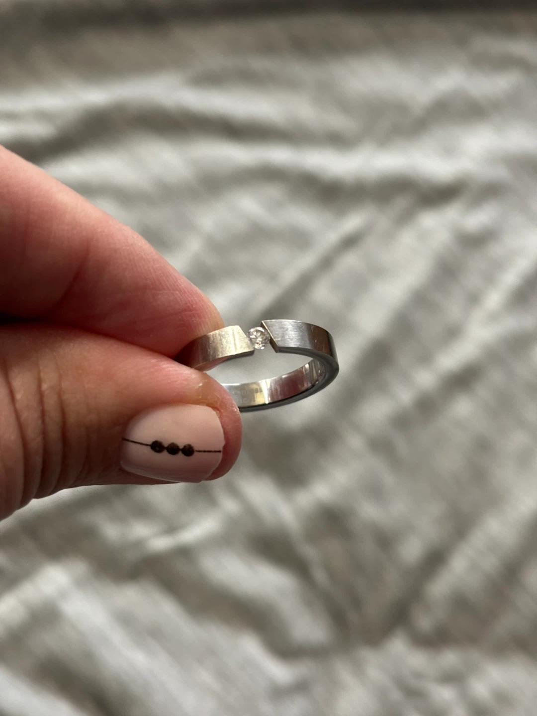 Stainless Steel Ring with CZ Accent - photo 2