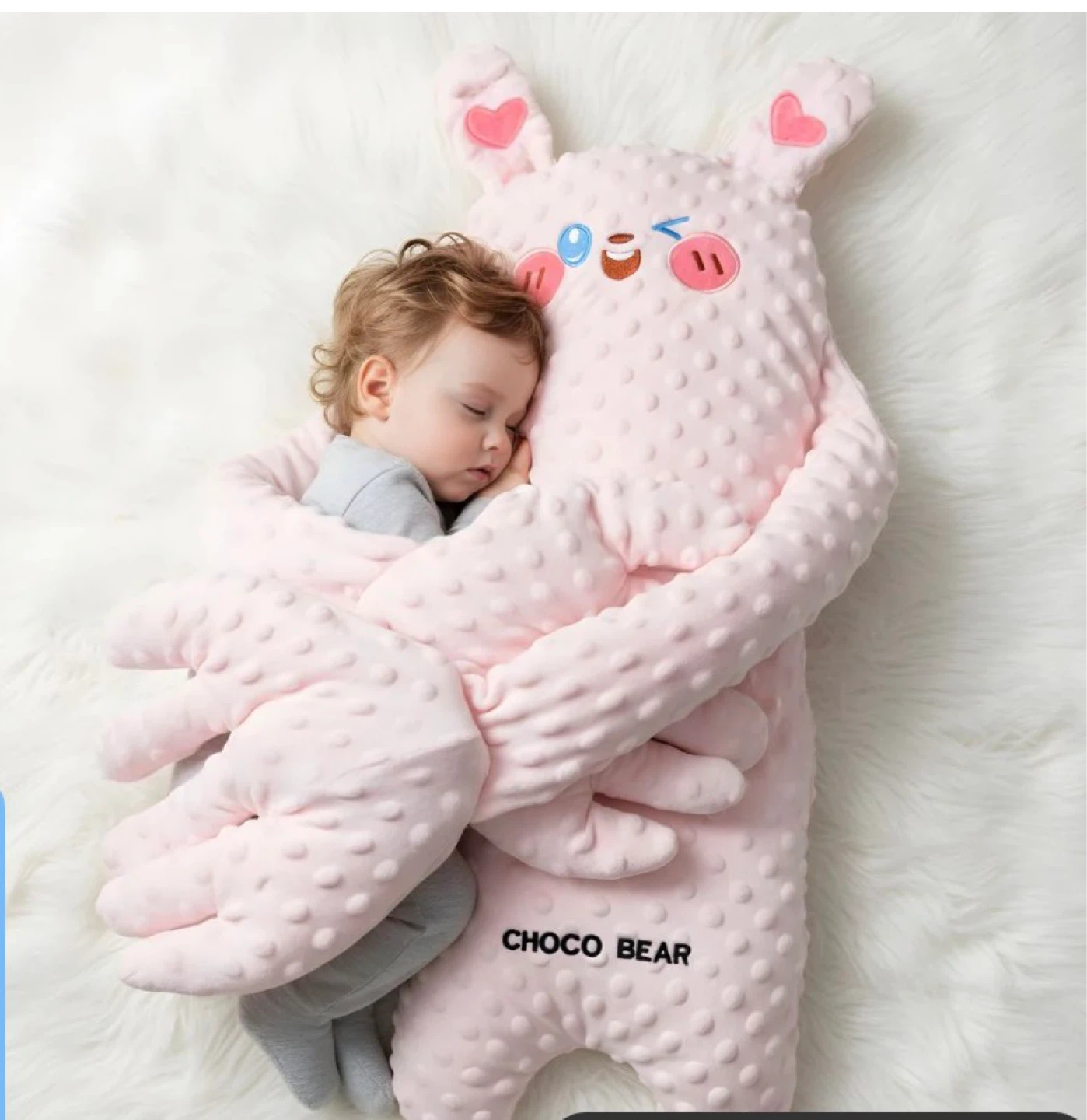 Lulla Bear Pink Plush Hugging Pillow