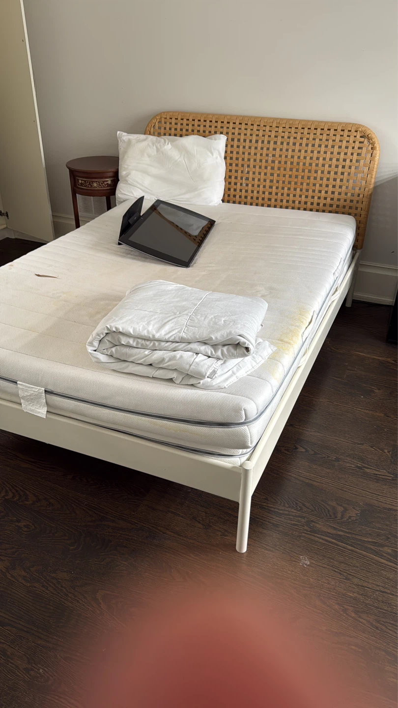 Double standard Size bed frame and mattress