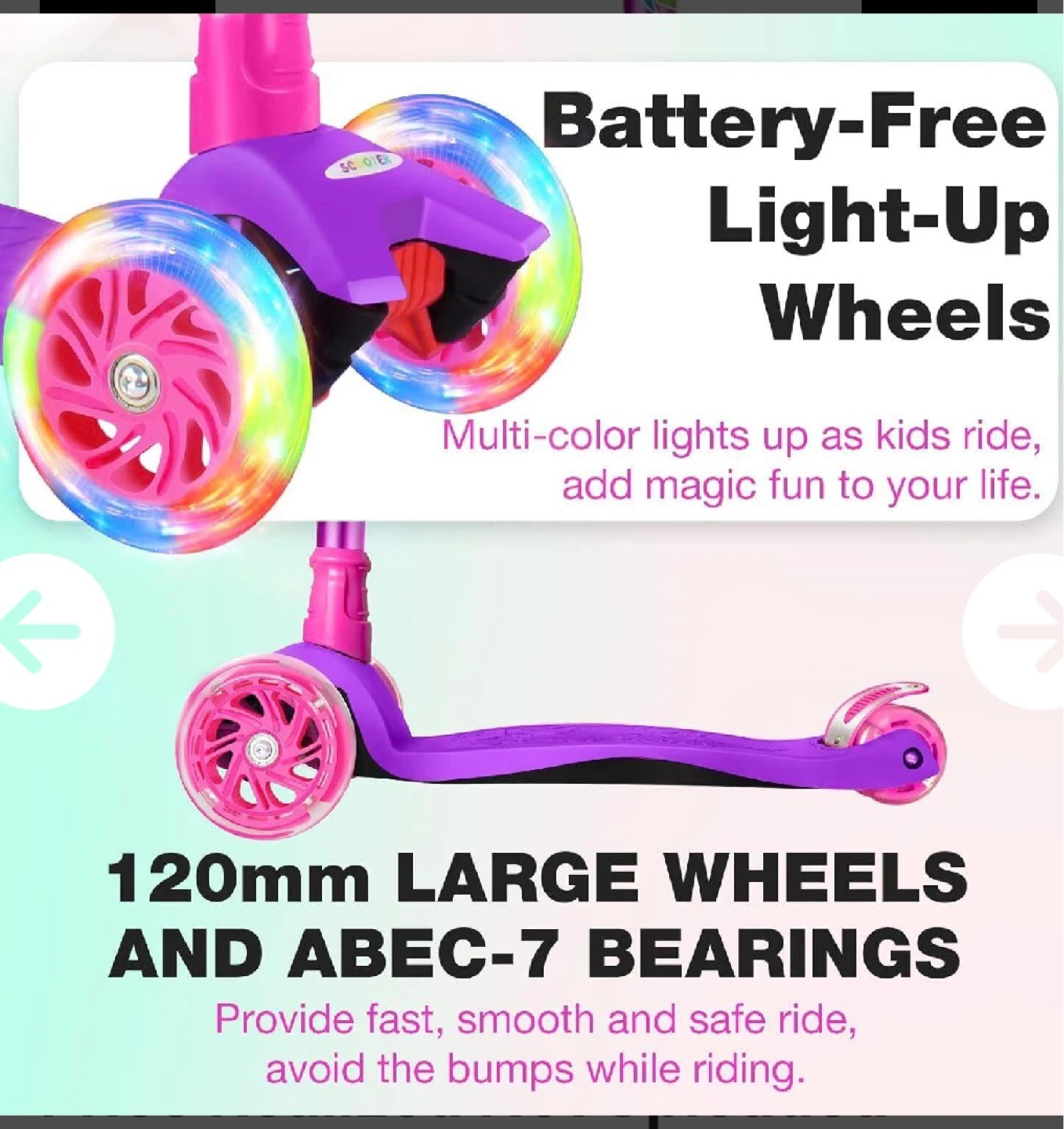 BELEEV A2 3-Wheel Scooter with LED Lights - photo 2