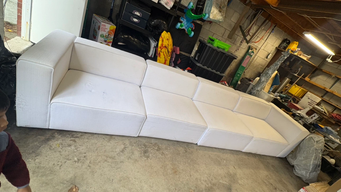 White Modular Sectional Sofa - photo 2
