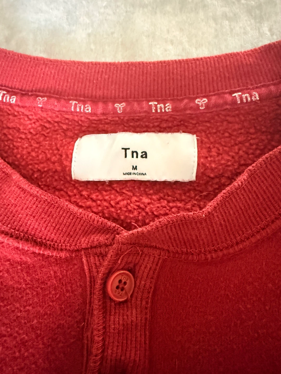 TNA red cropped sweatshirt