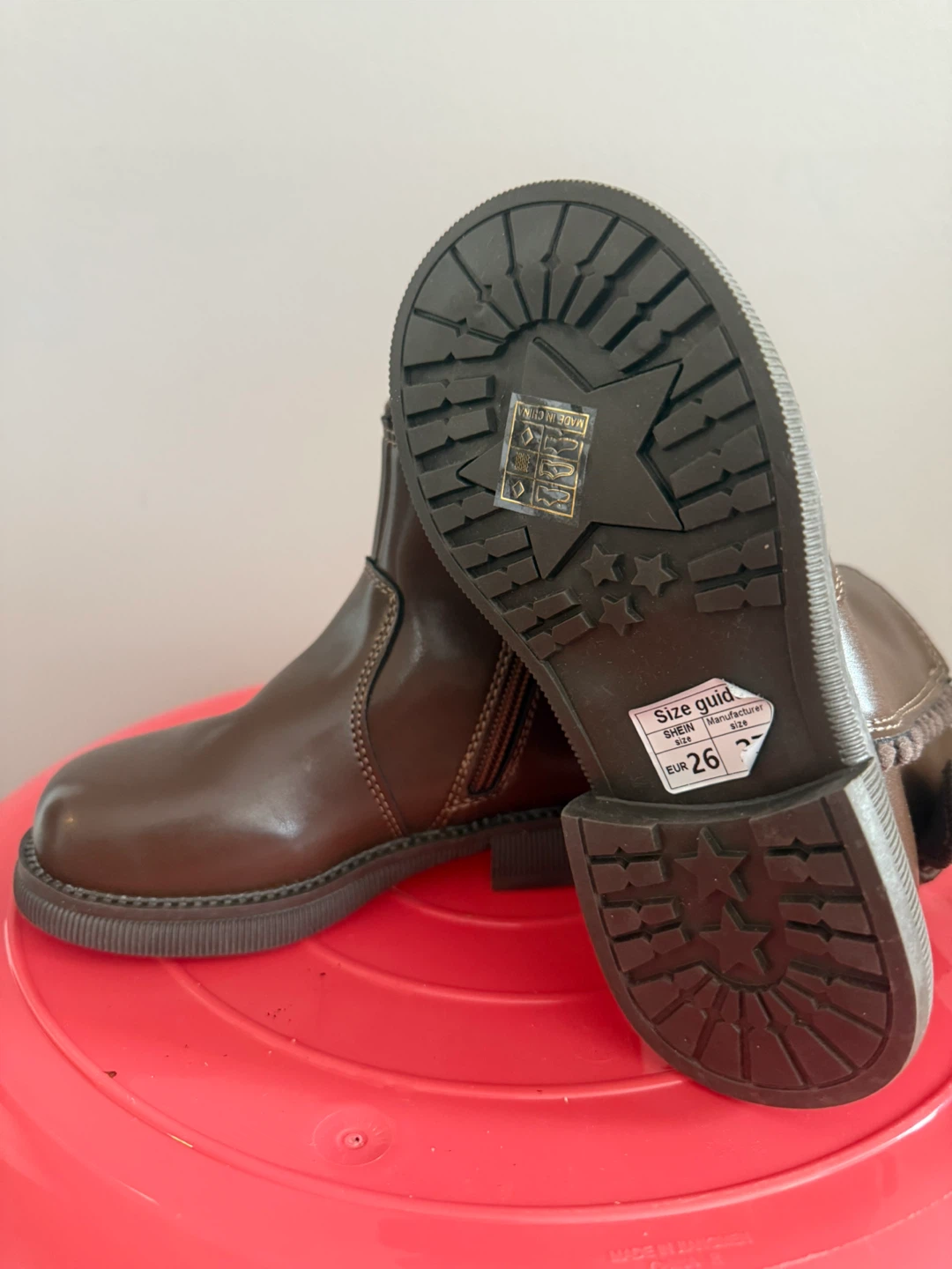 Brown Faux Leather Boots with Bows - Size 26 - photo 3
