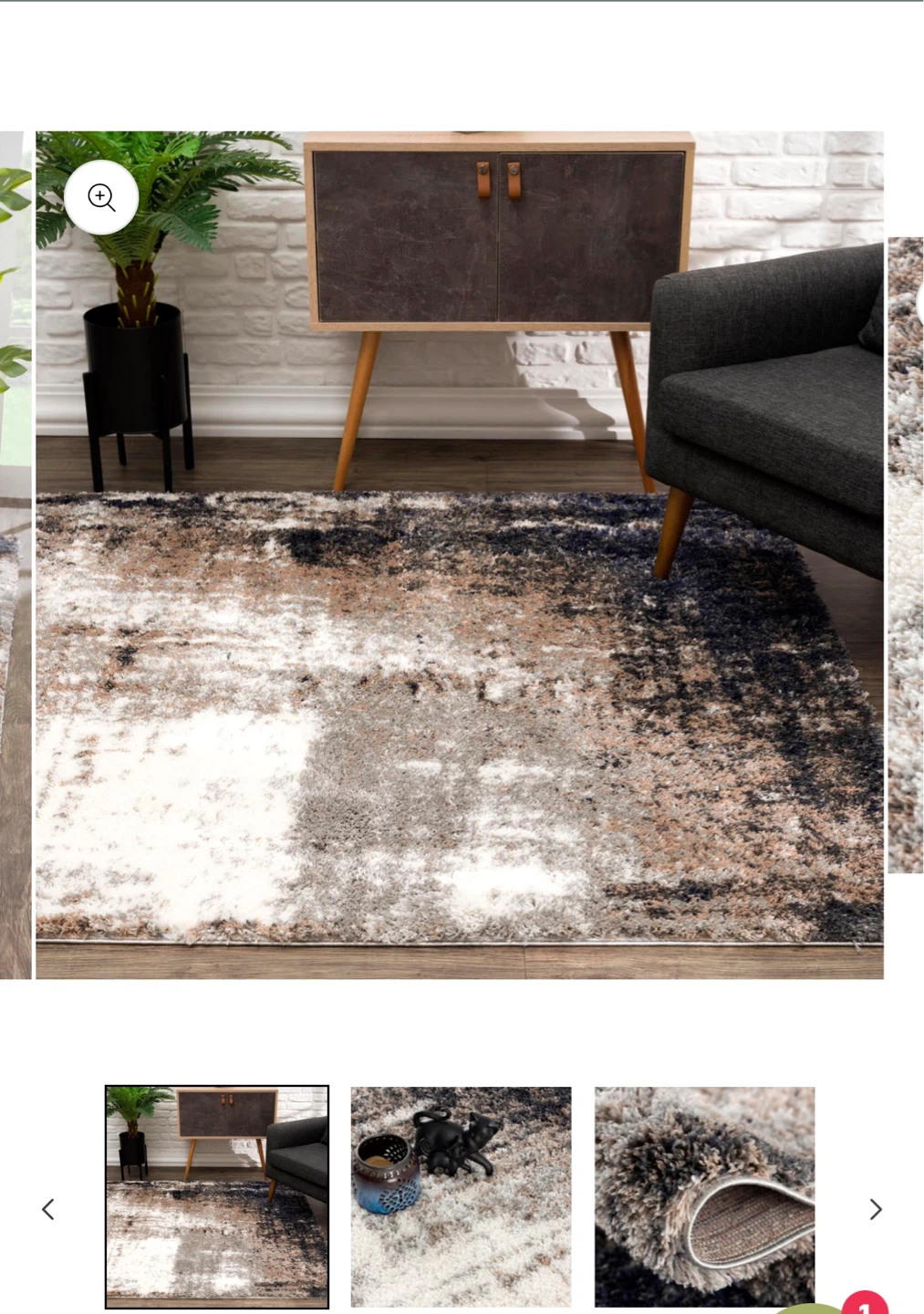 Like new- Puffy Area Rug - Ivory - photo 2