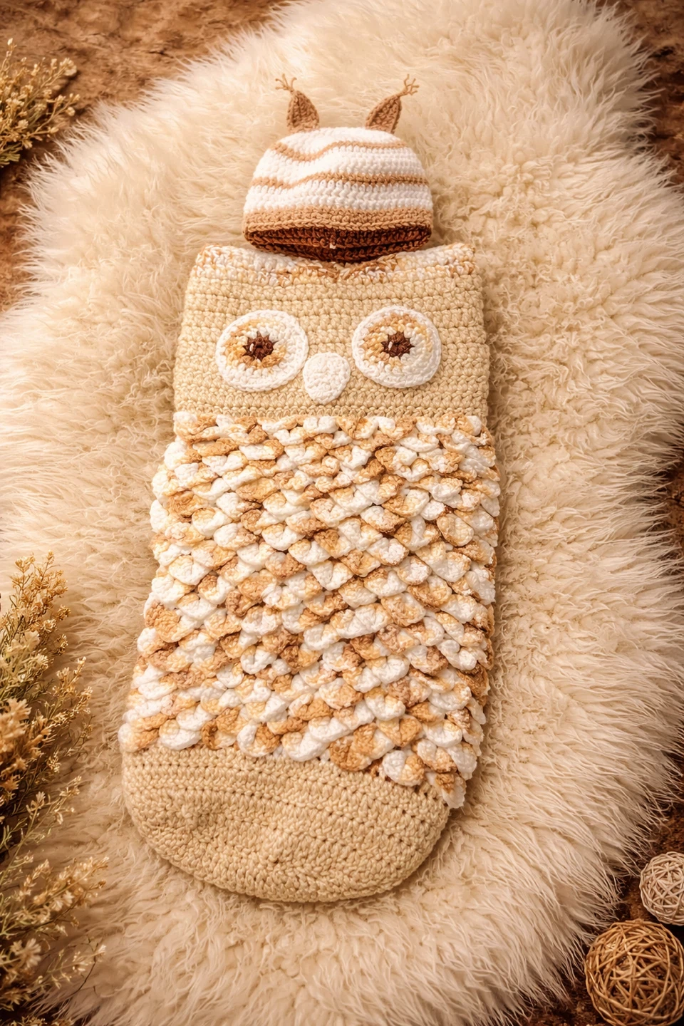 Owl Swaddle and Hat Set - photo 2