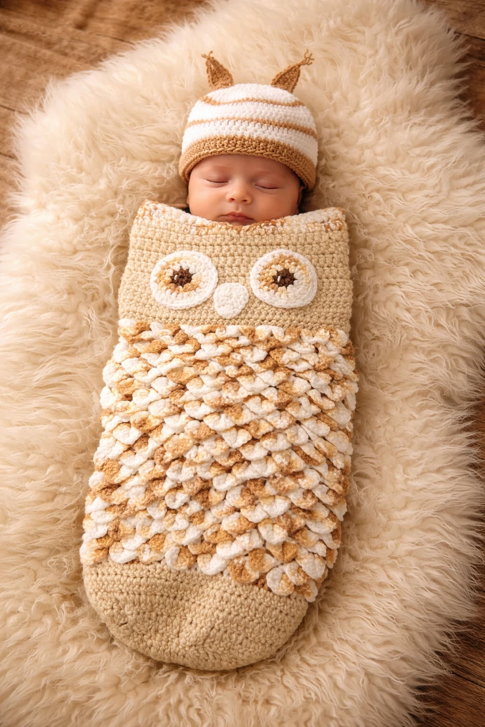 Owl Swaddle and Hat Set