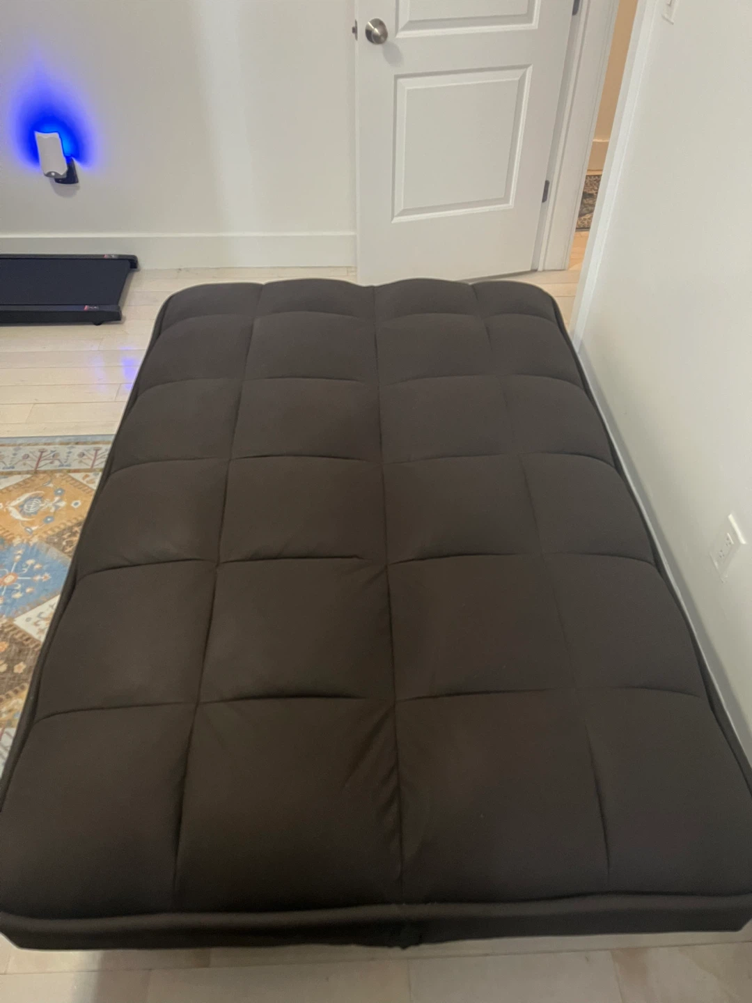 Dark Brown Tufted Futon Sofa Bed - photo 3