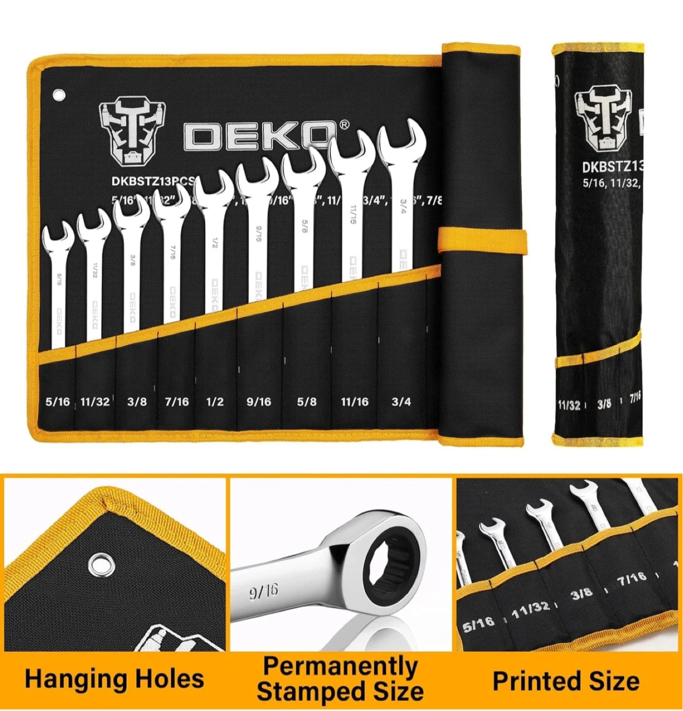 DEKO Ratcheting Combination Wrench Set 13-Piece SAE - photo 3