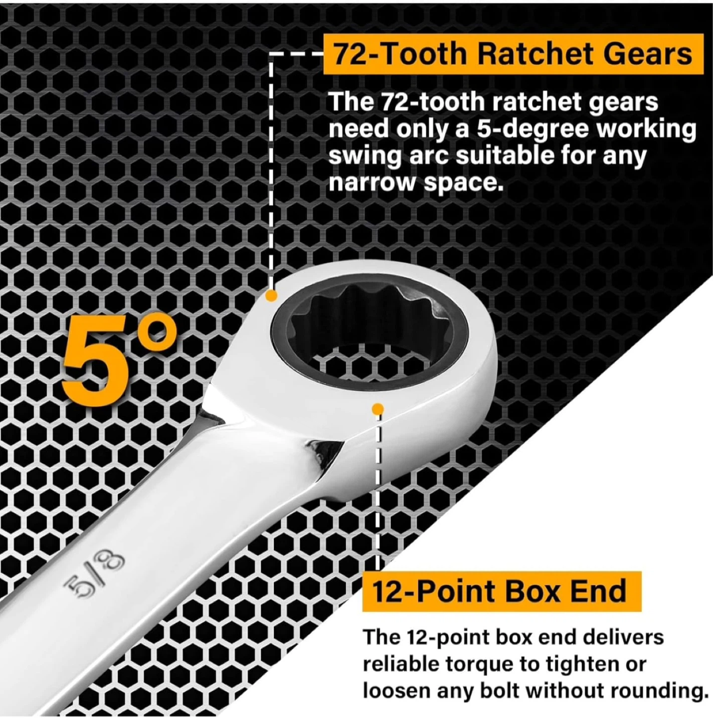 DEKO Ratcheting Combination Wrench Set 13-Piece SAE - photo 5