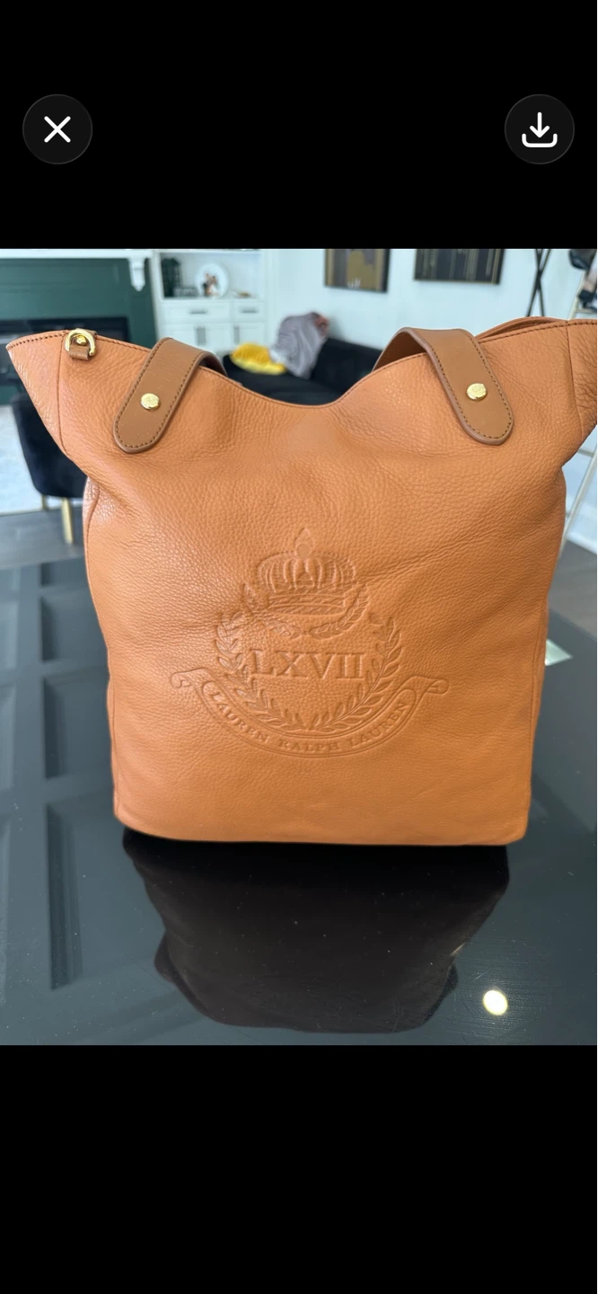 Lauren Ralph Lauren Brown Leather Tote Bag