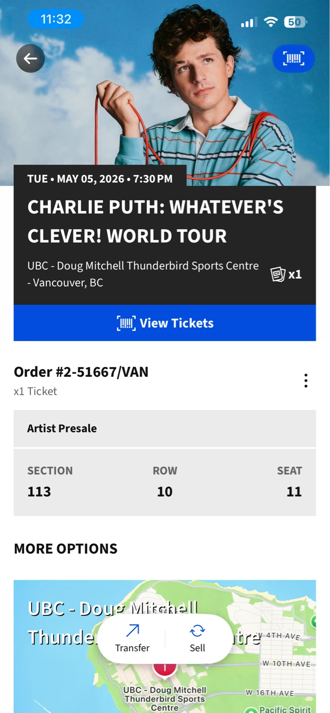 Charlie Puth: Whatever's Clever! World Tour Ticket - May 5, 2026