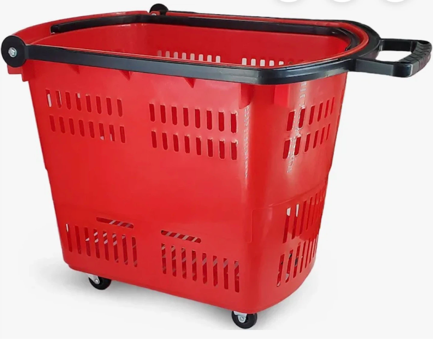 Red Rolling Shopping Basket