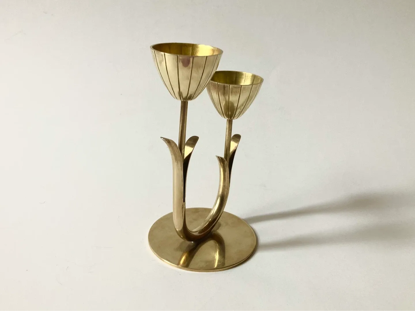 Vintage MCM Brass Tulip Candleholder by Gunnar Ander - photo 3