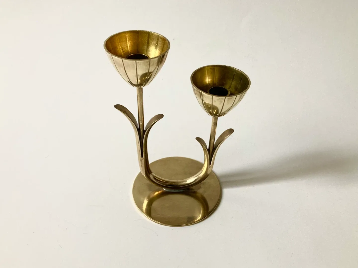 Vintage MCM Brass Tulip Candleholder by Gunnar Ander - photo 2