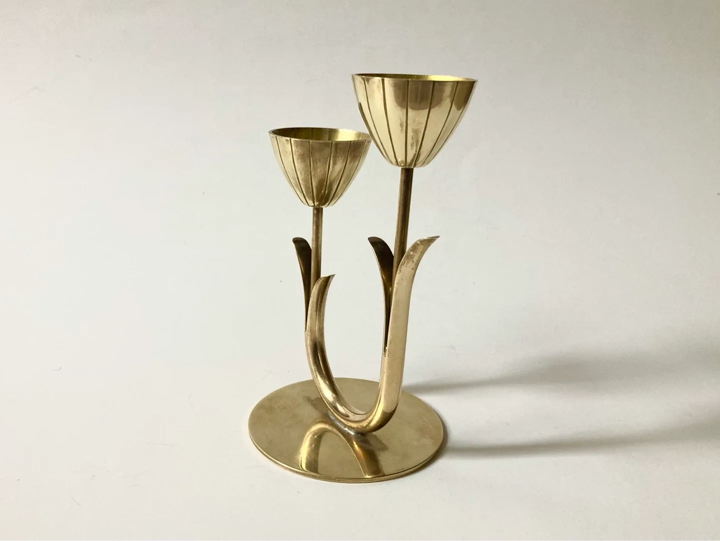 Vintage MCM Brass Tulip Candleholder by Gunnar Ander - photo 4