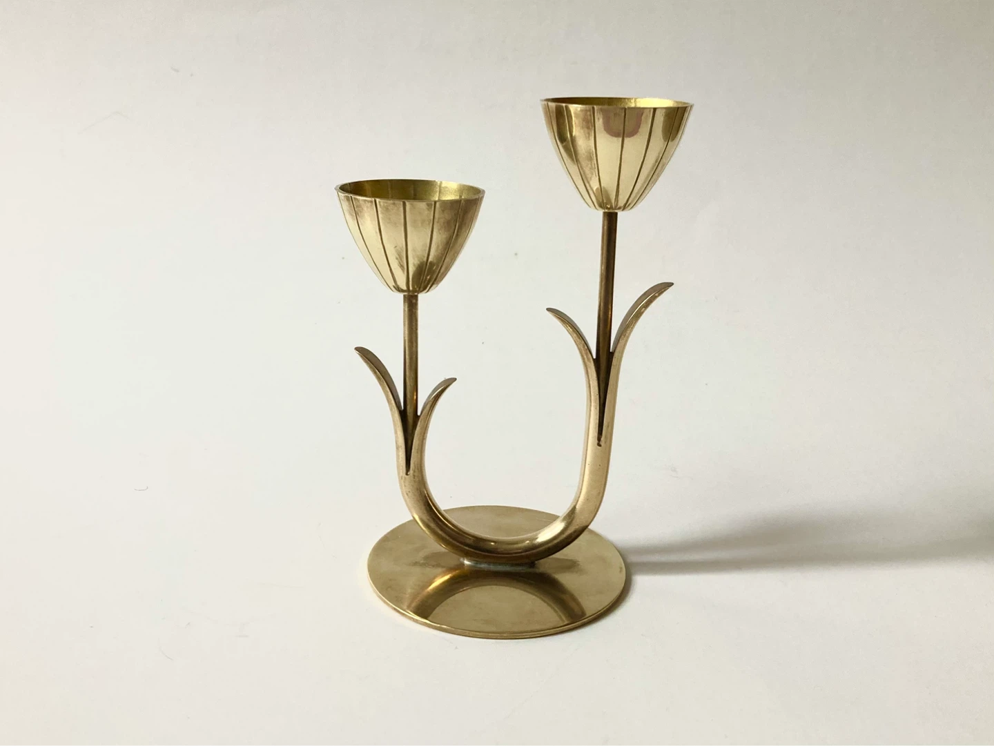 Vintage MCM Brass Tulip Candleholder by Gunnar Ander - photo 5