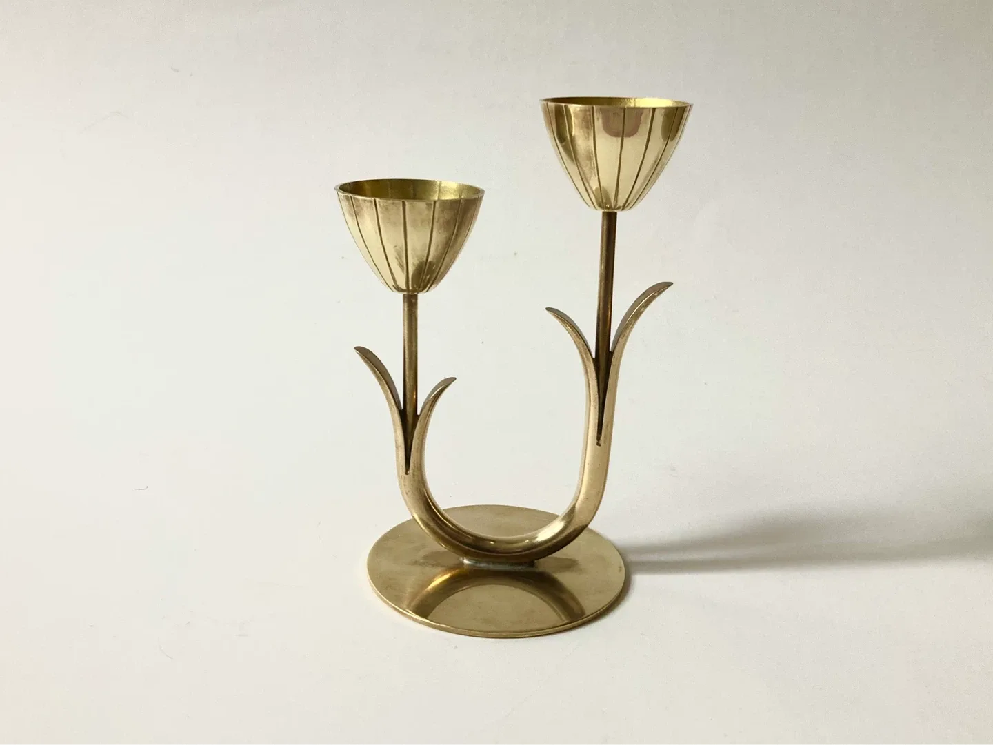 Vintage MCM Brass Tulip Candleholder by Gunnar Ander - photo 5