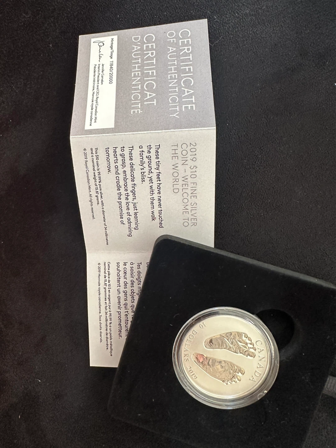 2019 $10 Fine Silver Coin - Welcome to the World - photo 5