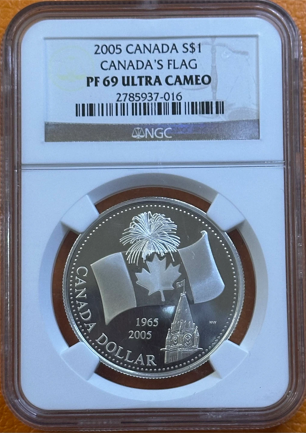 2005 Canada S$1 Canada's Flag Coin PF 69 Ultra Cameo NGC Graded